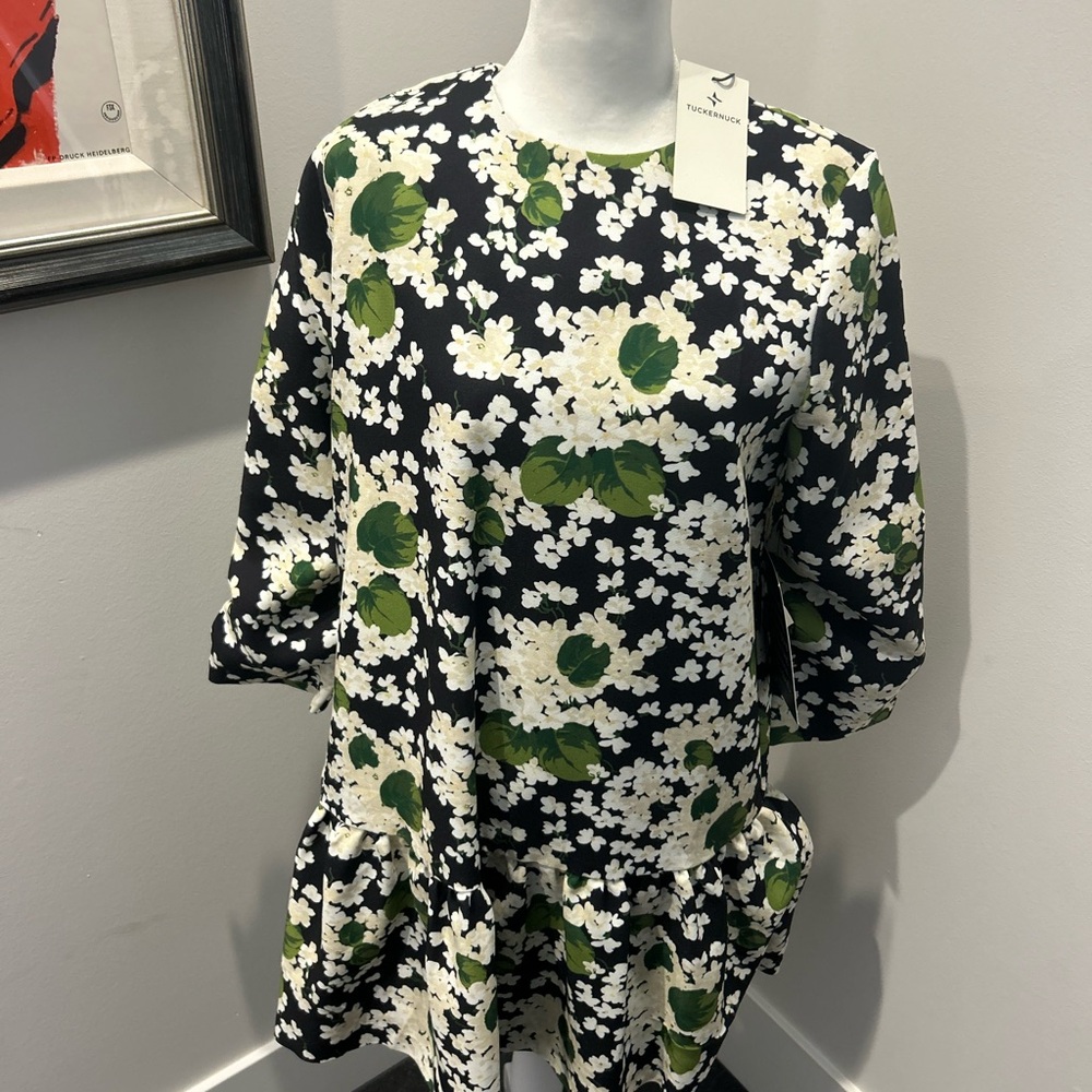 Floral Black and White Women's Top